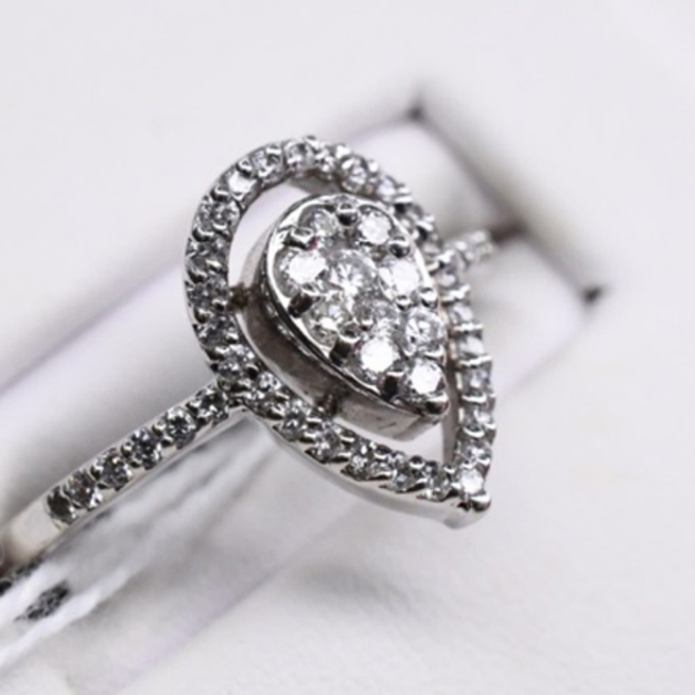 New - 14k White Gold Genuine Diamond Ring